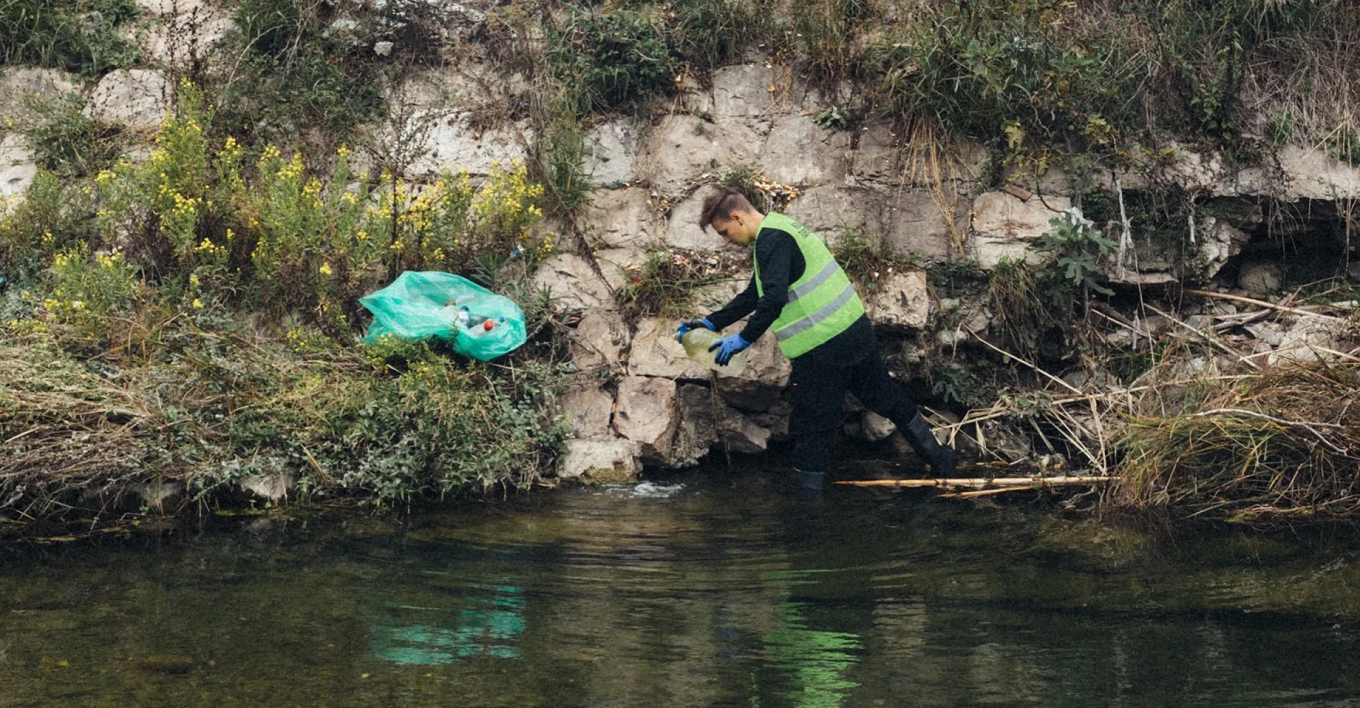 The Rikavac River Cleanup Action: Volunteers from NGO Kompas Collected Nearly 80 Bags of Waste